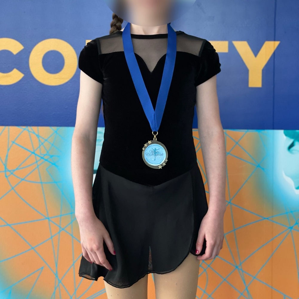 Black Elite Xpression Gracie Gold Style Figure Skating Dress in child 10-12